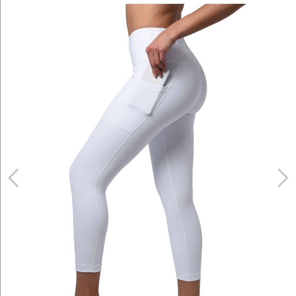 White Leggings Side Pockets XS 90 Degrees